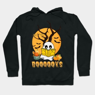 Cute Booooks Ghost Read More Books Funny Teacher Halloween Hoodie